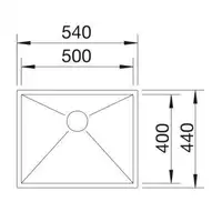 Zlewozmywak ZEROX 500-U Stal polerowana, InFino BLANCO 521589