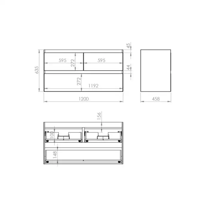 Szafka podumywalkowa SPLIT 120 3S anthracite matt PDW ELITA RE012007156010