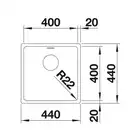 Komora ANDANO 400-U Stal polerowana, InFino BLANCO 522959