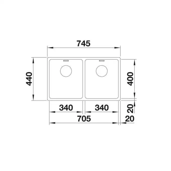 Komora ANDANO 340/340-U Stal polerowana, InFino BLANCO 522983