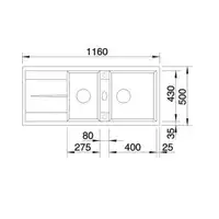 Zlewozmywak METRA 8 S Silgranit PuraDur Antracyt odwracalny BLANCO 513071