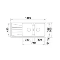 Zlewozmywak SONA 8 S Silgranit PuraDur Czarny odwracalny BLANCO 525979