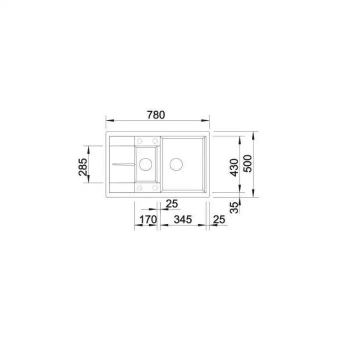 Zlewozmywak METRA 6 S Compact Silgranit PuraDur Czarny odwracalny, korek auto. BLANCO 525925