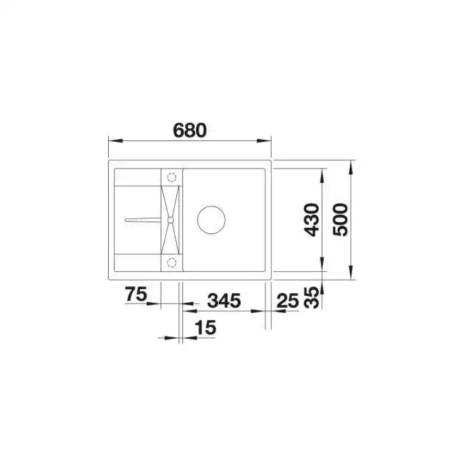 Zlewozmywak METRA 45 S Compact Silgranit PuraDur Czarny odwracalny, korek auto. BLANCO 525913