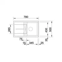 Zlewozmywak METRA 45 S Silgranit PuraDur Kawowy odwracalny BLANCO 515039