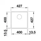 Komora SUBLINE 400-F Silgranit PuraDur Alumetalik, InFino BLANCO 523496