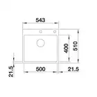 Komora SUBLINE 500-IF/A SteelFrame Silgranit PuraDur Biały, InFino BLANCO 524114