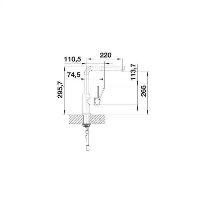 Bateria LANORA-S Stal szczotkowana BLANCO 523123