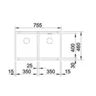 Komora SUBLINE 350/350-U Silgranit PuraDur Tartufo, InFino BLANCO 523581