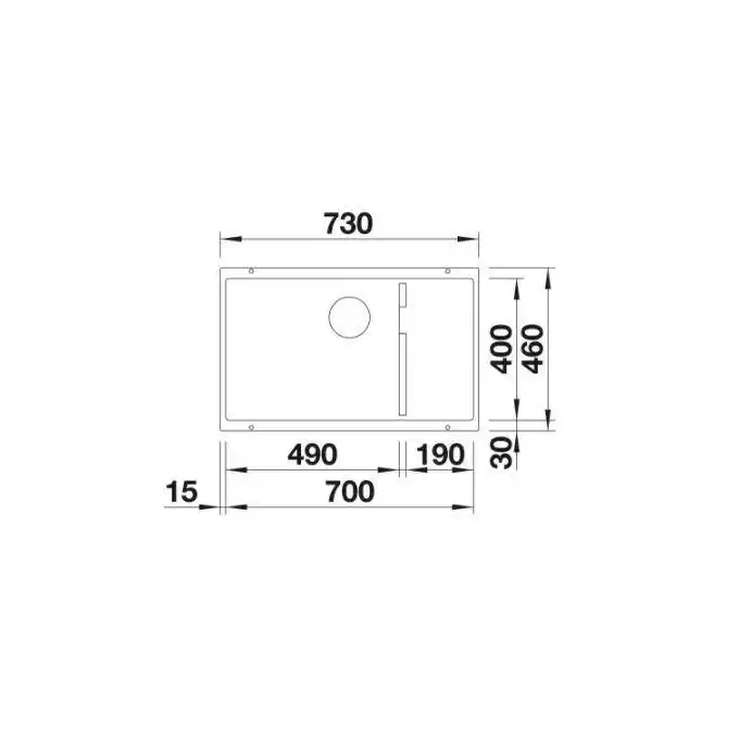 Komora SUBLINE 700-U Level Silgranit PuraDur Antracyt, InFino, koszyk stalowy BLANCO 523452