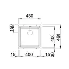 Komora SUBLINE 400-U Silgranit PuraDur Czarny, InFino BLANCO 525990