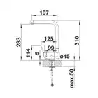 Bateria LARESSA-F Chromowana dźwignia z lewej strony BLANCO 521546