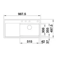 Zlewozmywak ZENAR XL 6 S-F Silgranit PuraDur Kawowy prawa, korek auto., InFino BLANCO 523908