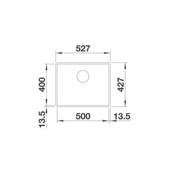 Komora SUBLINE 500-F Silgranit PuraDur Czarny, InFino BLANCO 525994