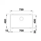 Komora SUBLINE 700-U Silgranit PuraDur Czarny, InFino BLANCO 526001