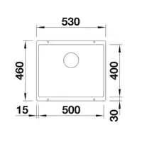 Komora SUBLINE 500-U Silgranit PuraDur Antracyt, InFino BLANCO 523432