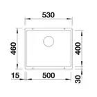 Komora SUBLINE 500-U Silgranit PuraDur Biały, InFino BLANCO 523436