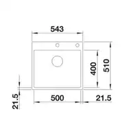 Komora SUBLINE 500-IF/A SteelFrame Silgranit PuraDur Biały, korek auto., InFino BLANCO 524112