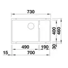 Komora SUBLINE 700-U Level Silgranit PuraDur Kawowy, InFino, koszyk stalowy BLANCO 523461