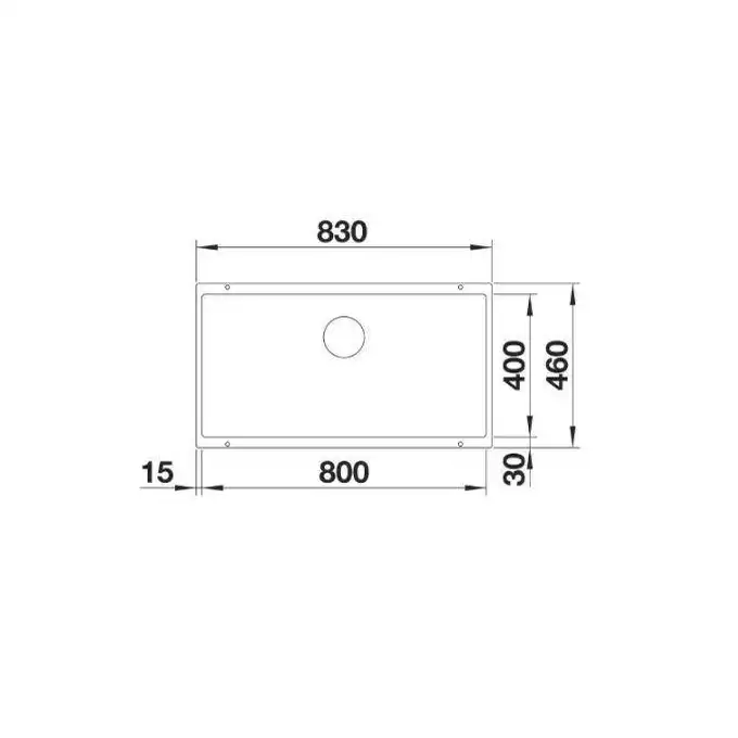 Komora SUBLINE 800-U Silgranit PuraDur Czarny, InFino BLANCO 526005