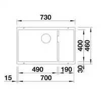 Komora SUBLINE 700-U Level Silgranit PuraDur Kawowy, InFino BLANCO 523547