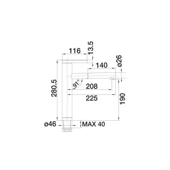 Bateria LINEE-S Stal matowa BLANCO 517593