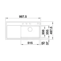 Zlewozmywak ZENAR XL 6 S-F Steamer SystemPlus Silgranit PuraDur Kawowy prawa, korek auto., InFino, deska jesionowa, GN1/2, GN1/3 BLANCO 524097