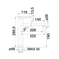 Bateria LINEE-S Stal matowa BLANCO 517593