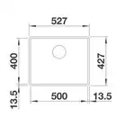 Komora SUBLINE 500-F Silgranit PuraDur Czarny, InFino BLANCO 525994