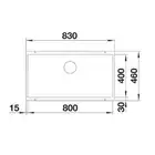 Komora SUBLINE 800-U Silgranit PuraDur Antracyt, InFino BLANCO 523141