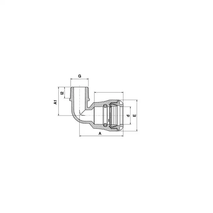 Kolano 90° PE-STAL (PUSH FIT-1085) FI 40X32 GZ (wciskane) PLASSON 1085U0040013