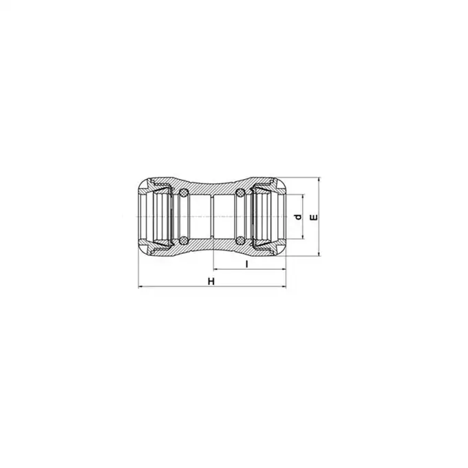 Dwuzłączka PE-PE (PUSH-FIT-1001) FI 50 (wciskana) PLASSON 1001U0050