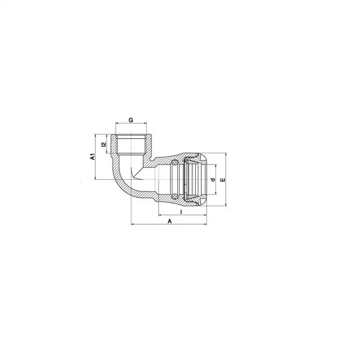 Kolano 90° PE-STAL (PUSH FIT-1015) FI 40X25 GW (wciskane) PLASSON 1015U0040010