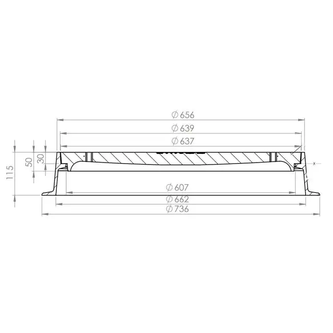 Właz uliczny ciężki 25T C H- 115 METAL-HANDEL