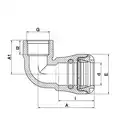 Kolano 90° PE-STAL (PUSH FIT-1015) FI 40X25 GW (wciskane) PLASSON 1015U0040010