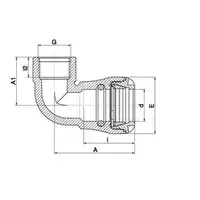 Kolano 90° PE-STAL (PUSH FIT-1015) FI 40X25 GW (wciskane) PLASSON 1015U0040010