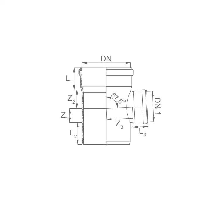 Trójnik kanalizacyjny FI160/110 &lt; 87 PP KACZMAREK 0720133390