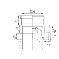 Trójnik kanalizacyjny FI160/160 &lt; 87 PP KACZMAREK 0720153390
