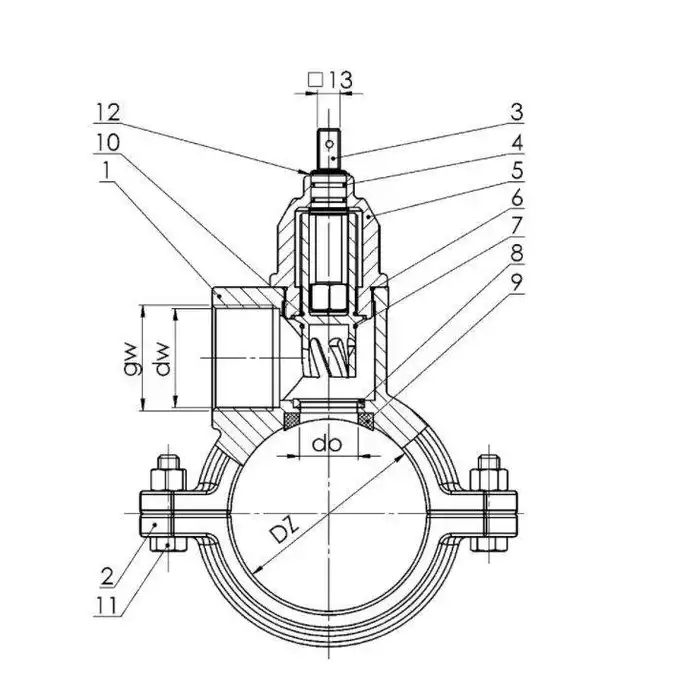 Nawiertka PCV/PE DZ 50/32 (Rura PE 50) ANWOD AN052 DZ50 / AN-050-32