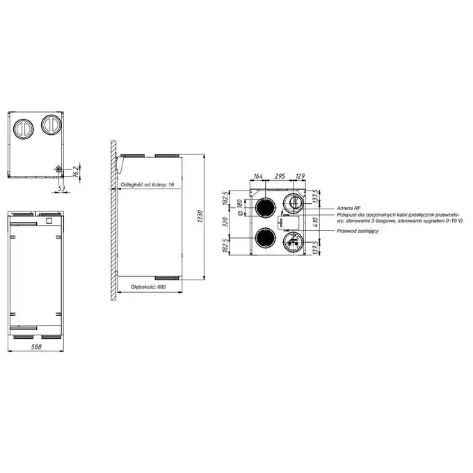 Rekuperator naścienny DX6 E VASCO 11VE00051