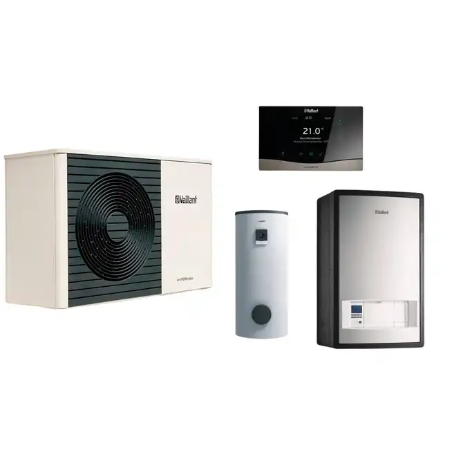 Pakiet z pompą ciepła aroTHERM plus monoblok VWL 35/6A + Moduł naścienny MEH 97/6 + Zasobnik VIH RW 300 + Regulator pogodowy VRC 720 VAILLANT 0010044189