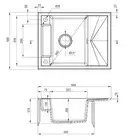 Zlewozmywak MAGNETIC antracyt met. granit 1-kom. Z/KO 640X500X219, 3,5&quot; + osprzęt SPACE SAVER DEANTE ZRM_T11A