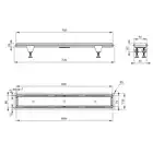 Odpływ liniowy odwracalny ruszt pod płytki/pełny długość 70 cm, Syfon H65 DEANTE KOS_007D