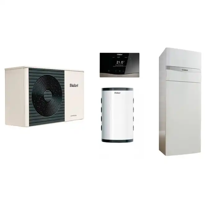 Pakiet z pompą ciepła aroTHERM plus monoblok VWL 75/6A + Centrala grzewcza VIH QW 190/6E + Zasobnik buforowy VP RW 45/2 B + Regulator VRC 720 VAILLANT 0010044264