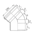 Kolano kanalizacyjne 87,30° Kaczmarek 0710293390 FI 315 PP 