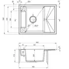 Zlewozmywak MAGNETIC grafit met. granit 1-kom. Z/KO 640X500X219, 3,5&quot; + osprzęt SPACE SAVER DEANTE ZRM_G11A