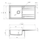 Zlewozmywak ERIDAN antracyt metalik granit 1-kom. Z/O 1000X520X203, 3,5&quot; + osprzęt SPACE SAVER LUX DEANTE ZQE_T713