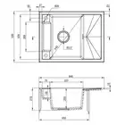 Zlewozmywak MAGNETIC nero granit 1-komorowy Z/KO 640X500X219, 3,5&quot; + osprzęt SPACE SAVER nero DEANTE ZRM_N11A