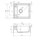 Zlewozmywak MAGNETIC alabaster granit 1-komorowy 560X500X219mm, 3,5&quot; + osprzęt SPACE SAVER DEANTE ZRM_A103