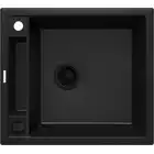 Zlewozmywak MAGNETIC nero granit 1-kom. 560X500X219, 3,5&quot; + osprzęt SPACE SAVER nero DEANTE ZRM_N103